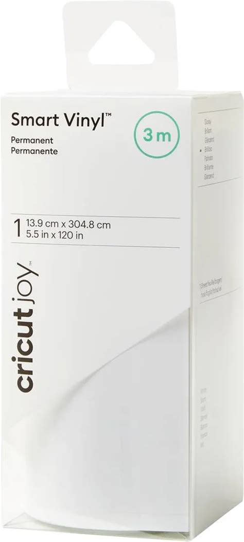 Cricut Joy Smart Vinyl Permanent 14x300cm (White); Works without a cutting mat – just load & go!; Great for creating custom decals for outdoor signs, water bottles, mailboxes & more; Permanent adhesive lasts up to 3 years